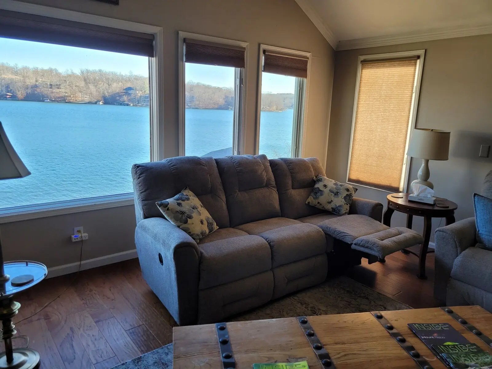 Living room with broad views across Loch Lomond